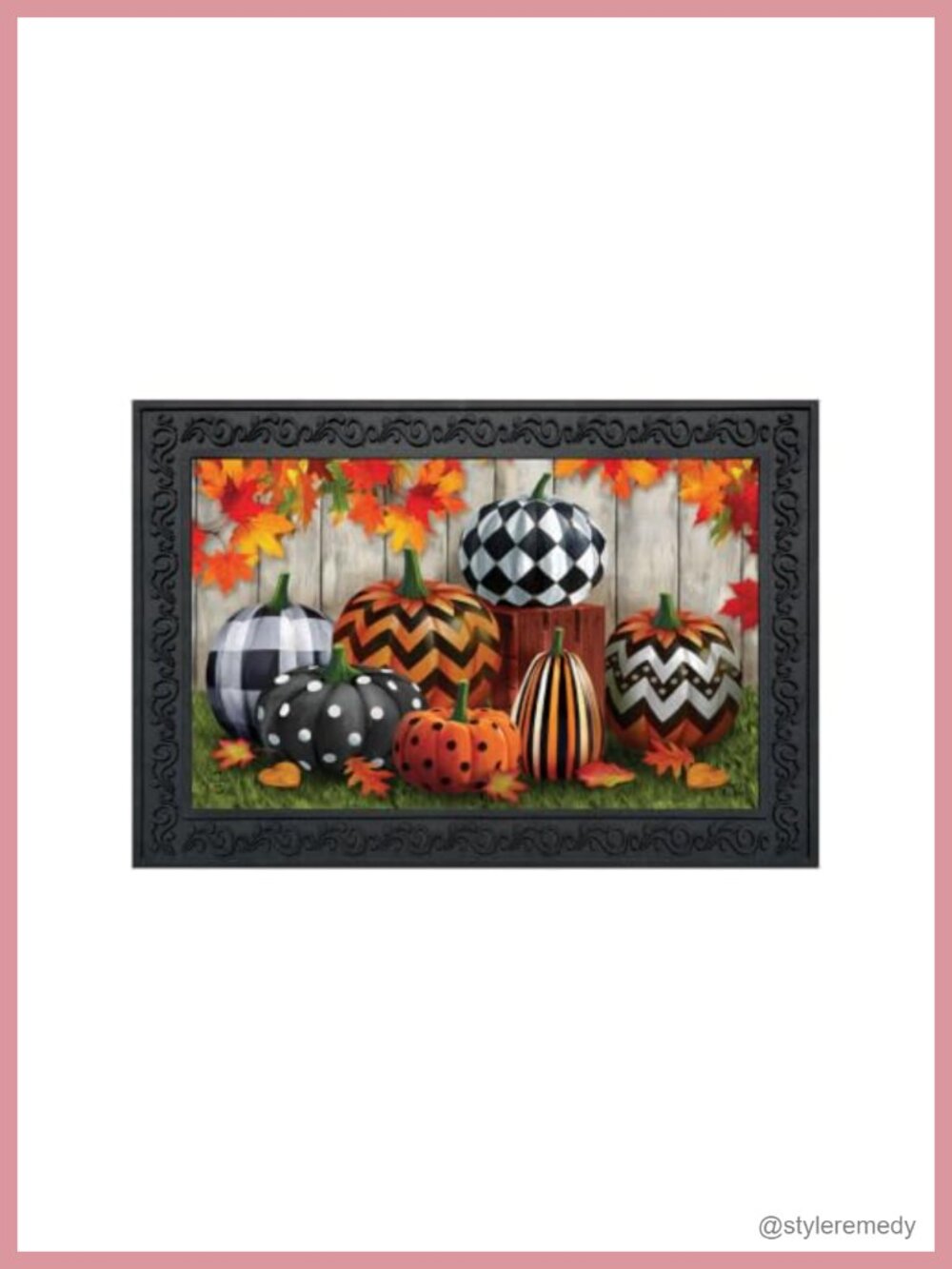 Fall Pumpkin Doormat 30x18 Indoor Outdoor Non-Skid Rubber Backing